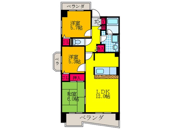 ＦＲＥＡはい・２１の物件間取画像